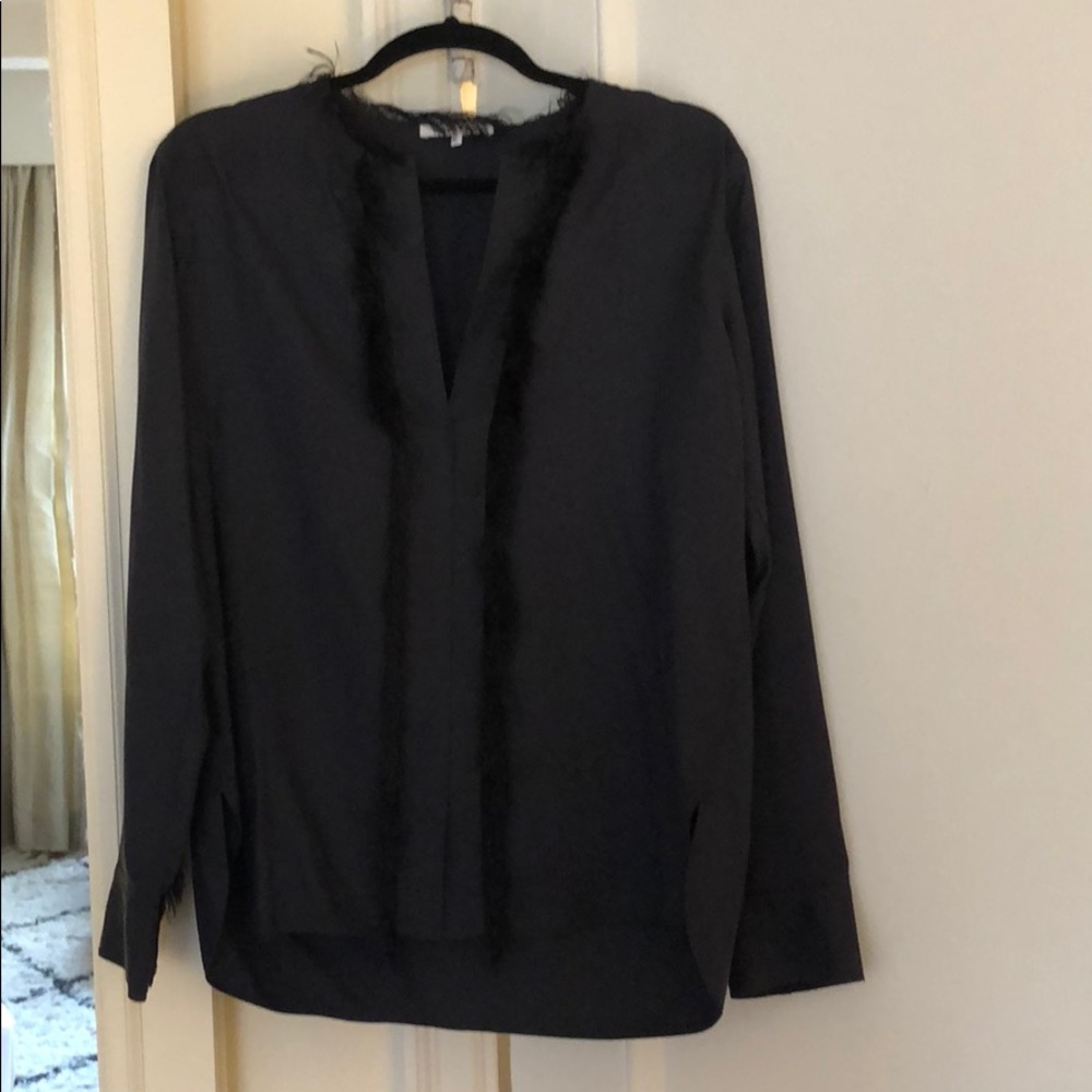 NWT Helmut Lang navy silk blouse